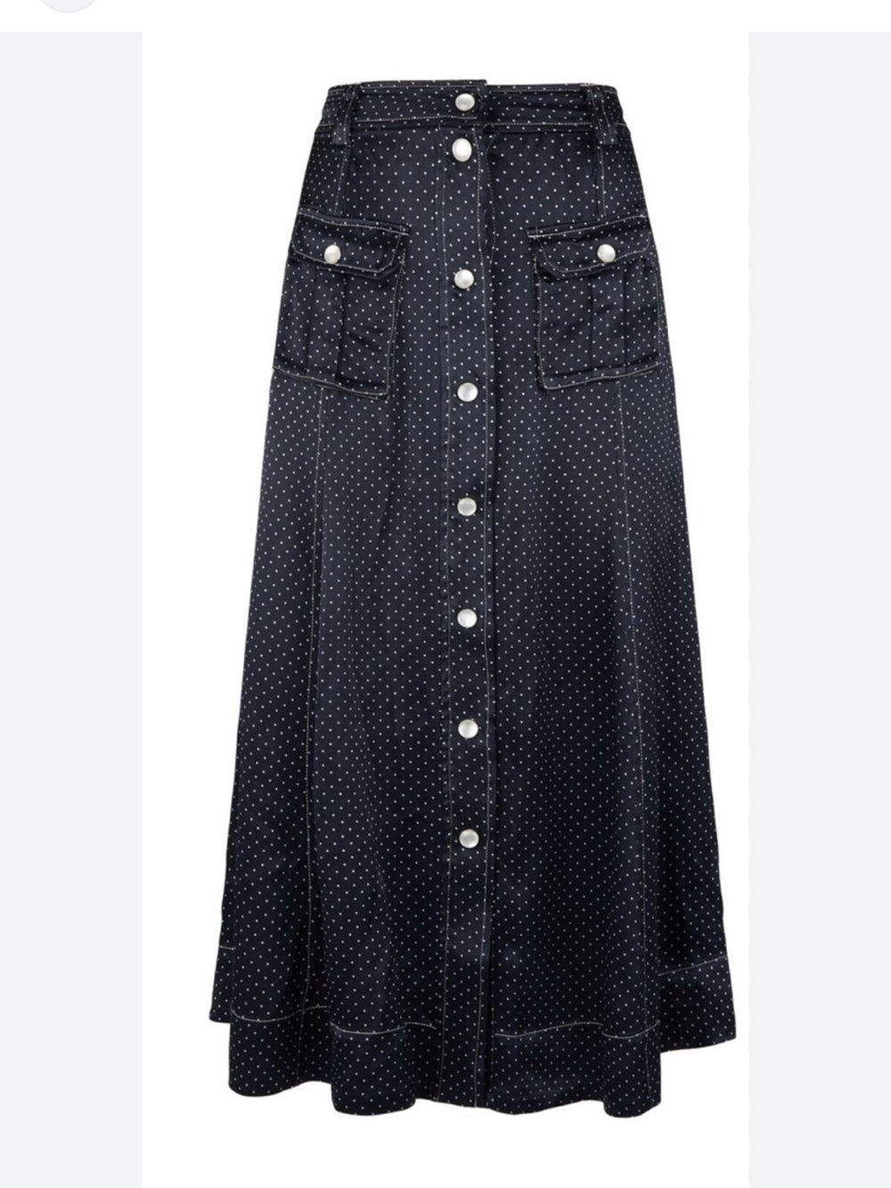 Ganni navy blue white polka dots skirts - Picture 1 of 11
